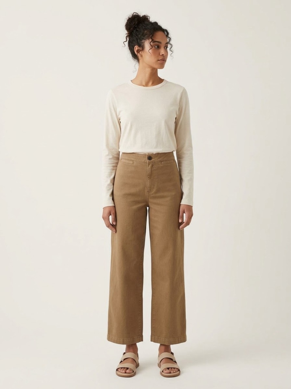Madewell Emmett Wide-Leg Crop Pants High-Rise Cotton Casual Trousers